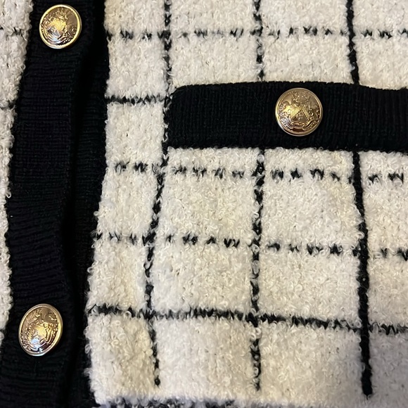 NWT EXPRESS BLACK CHECK BOUCLE CARDIGAN XL - Picture 2 of 5